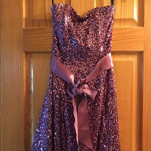Short Purple Sequin Dress
